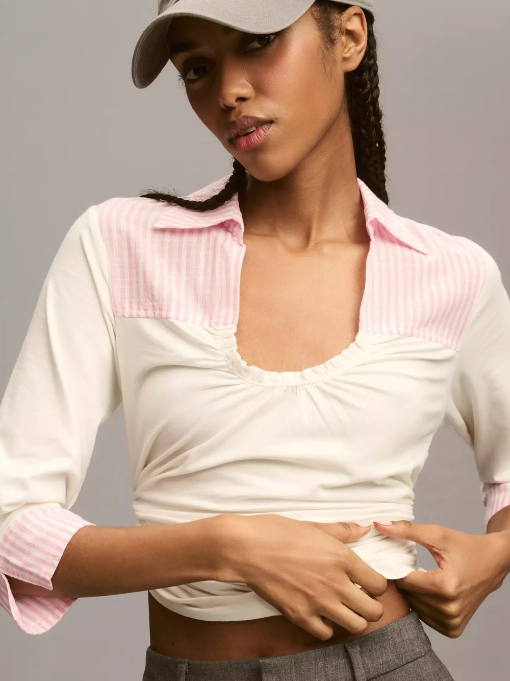 NWT Maeve Collared Scoop Neck Top Small